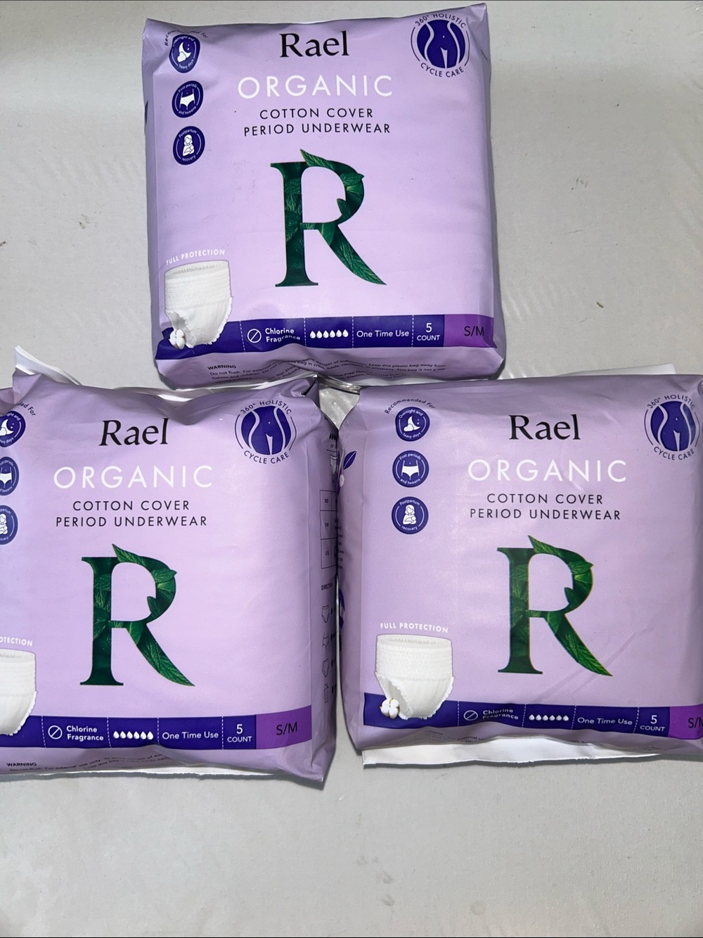 3x Rael Organic Cotton Cover Period Underwear - Small/Medium